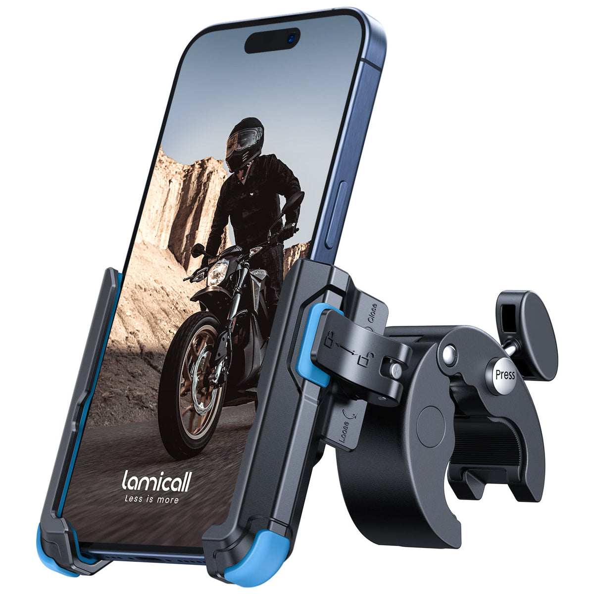 Bike Phone Mount for Bike with Quick-Release, [Camera Friendly] Motorcycle Phone Mount for iPhone 17-16-15-14-13-12-11 All Series, Galaxy S22/S23/S24/S25 Ultra, 2.4~3.54" Wide Phones